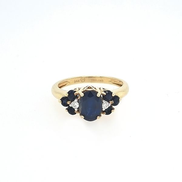 14KT Yellow Gold Sapphire and Diamond Ring Swede's Jewelers East Windsor, CT