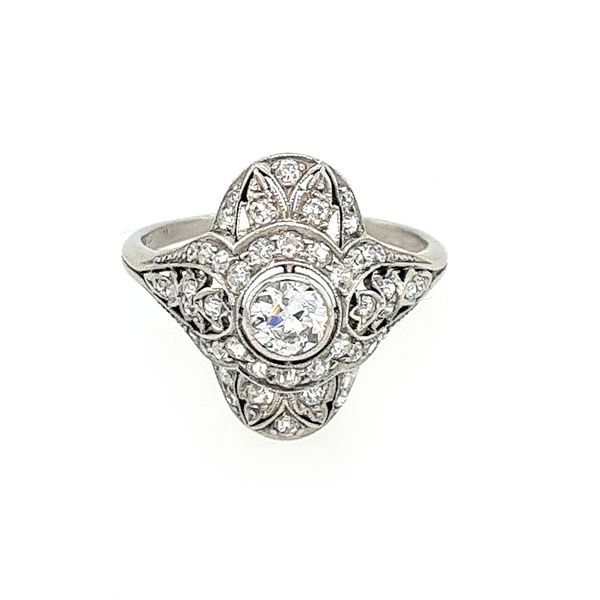 Platinum Art-Deco Diamond Ring Swede's Jewelers East Windsor, CT