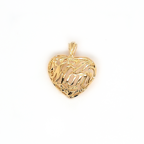 14Kt Yellow Gold Mom Heart Pendant Swede's Jewelers East Windsor, CT