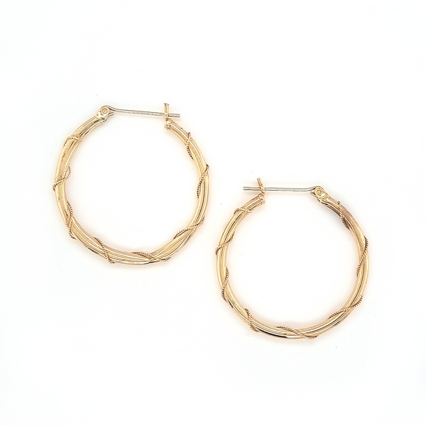 14Kt Yellow Gold Twisted Rope Hoop Earrings Swede's Jewelers East Windsor, CT