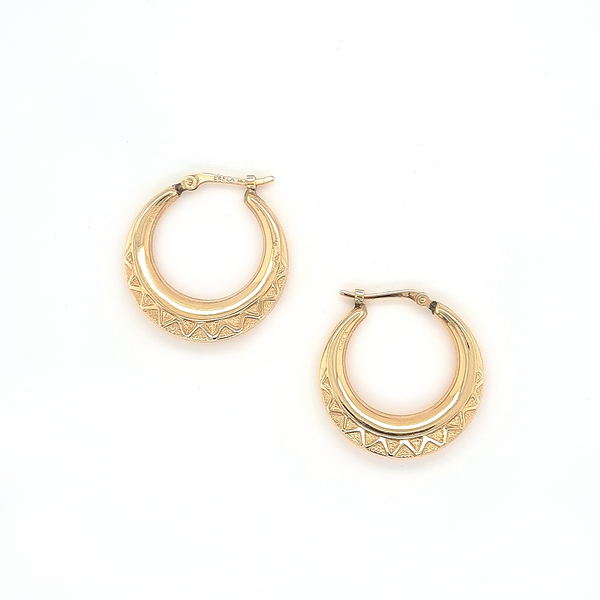 14Kt Yellow Gold Starburst Hoop Earrings Swede's Jewelers East Windsor, CT