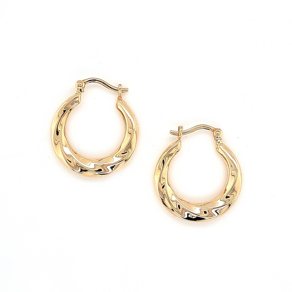 14Kt Yellow Gold Twist Hoop Earrings Swede's Jewelers East Windsor, CT