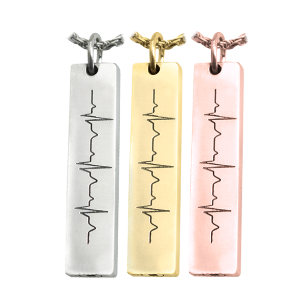 Engraved vertical hot sale bar pendant