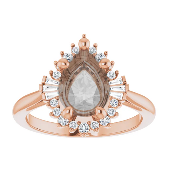 14K Rose Diamond Halo-Style Engagement Ring - Deposit The Hills Jewelry LLC Worthington, OH
