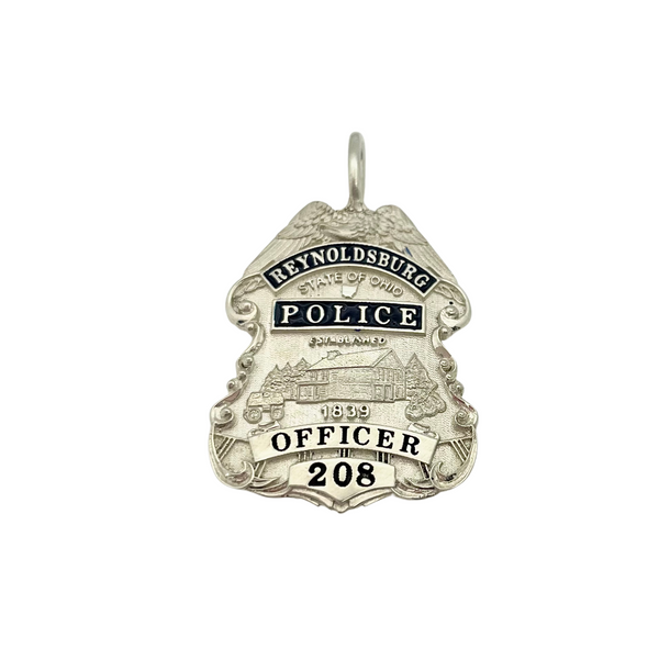Sterling Silver Reynoldsburg Police Badge Pendant The Hills Jewelry LLC Worthington, OH