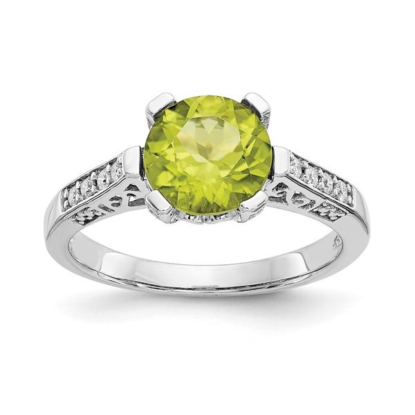 10k White Gold Diamond and Peridot Ring The Hills Jewelry LLC Worthington, OH