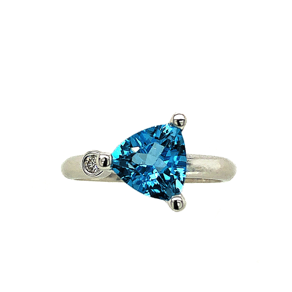 STERLING SILVER BLUE TOPAZ AND DIAMOND RING The Hunt House Fine and Custom Jewellery Huntsville, ON