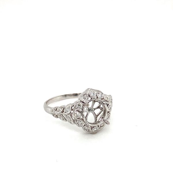 Floral Halo Diamond Engagement Ring Setting Image 3 Toner Jewelers Overland Park, KS