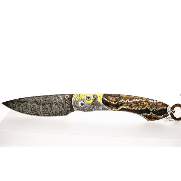 WH Damascus Knife with 24K Gold & Horse Design