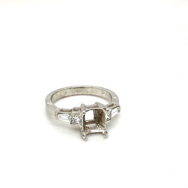 Emerald Shaped Engagement Ring Setting with Baguettes Image 2 Toner Jewelers Overland Park, KS