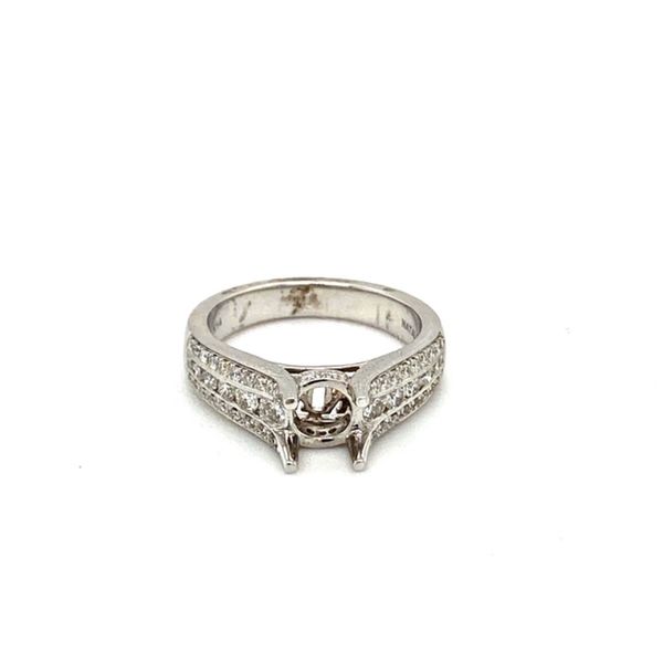Triple Diamond Shank Engagement Ring Setting Toner Jewelers Overland Park, KS