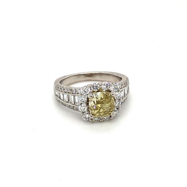 Certified Yellow Diamond Engagement Ring with Halo Image 2 Toner Jewelers Overland Park, KS