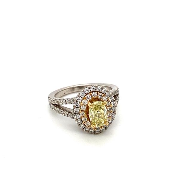 Oval Yellow Diamond Engagement Ring with Double Halo Image 2 Toner Jewelers Overland Park, KS