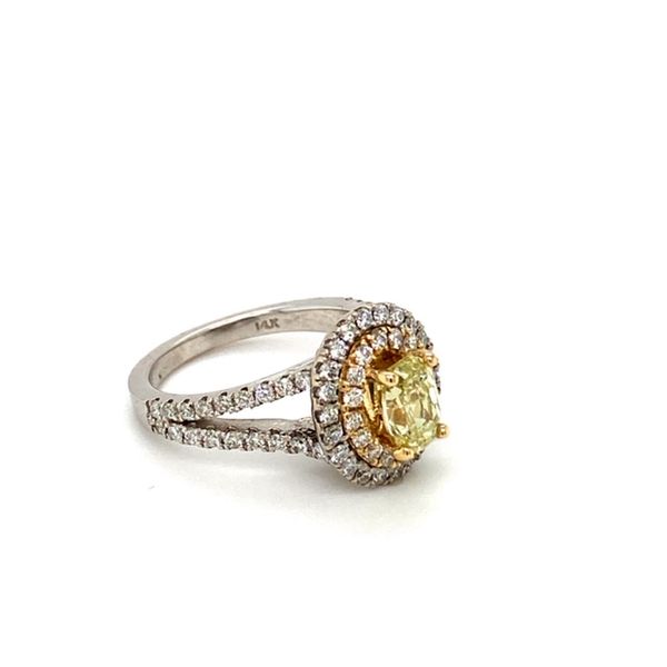 Oval Yellow Diamond Engagement Ring with Double Halo Image 3 Toner Jewelers Overland Park, KS