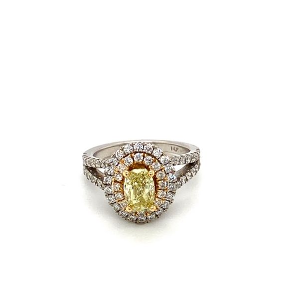 Oval Yellow Diamond Engagement Ring with Double Halo Toner Jewelers Overland Park, KS