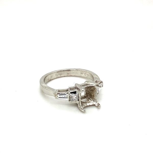 Emerald Shaped Engagement Ring Setting with Baguettes Image 3 Toner Jewelers Overland Park, KS