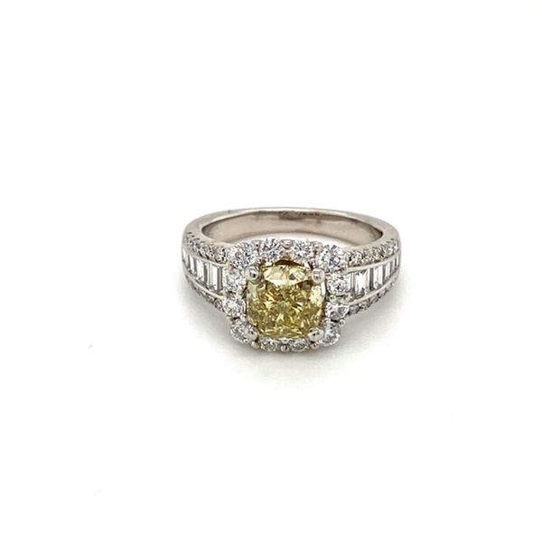 Certified Yellow Diamond Engagement Ring with Halo Toner Jewelers Overland Park, KS