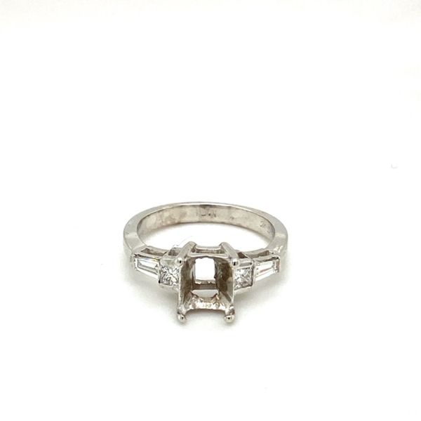 Emerald Shaped Engagement Ring Setting with Baguettes Toner Jewelers Overland Park, KS