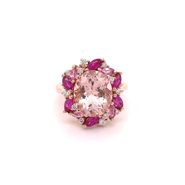 Morganite, Ruby & Diamond Ring Kiefer Jewelers Lutz, FL