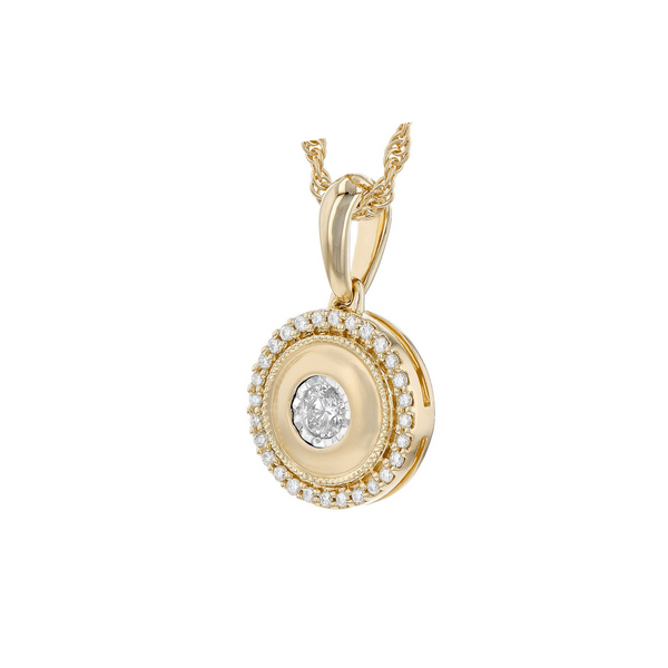 14K Yellow Gold Diamond Circle Necklace Vandenbergs Fine Jewellery Winnipeg, MB