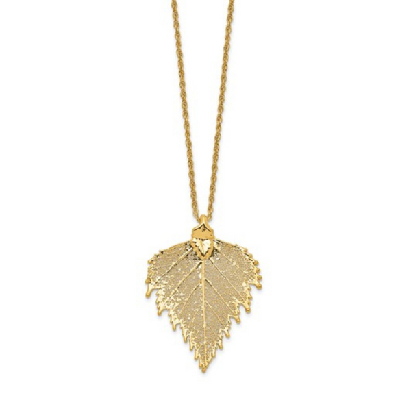 24K Gold Dipped Leaf Necklace Vandenbergs Fine Jewellery Winnipeg, MB