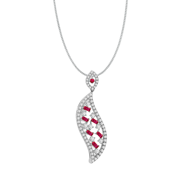 14K White Gold Diamond & Ruby Necklace Vandenbergs Fine Jewellery Winnipeg, MB