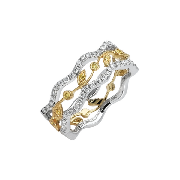 14K Two-Tone Diamond Leaf Ring Vandenbergs Fine Jewellery Winnipeg, MB