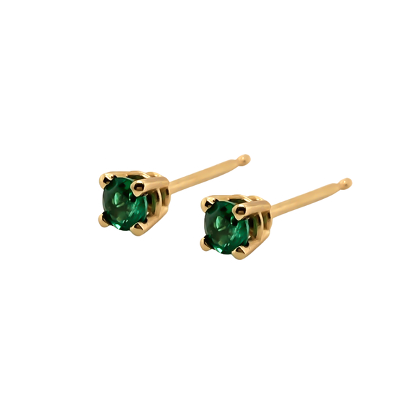Gold Genuine Emerald Studs Image 2 Vandenbergs Fine Jewellery Winnipeg, MB