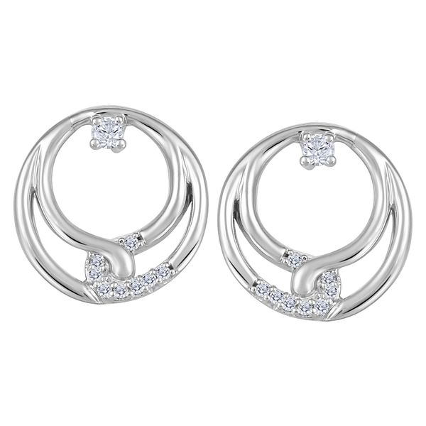 10K White Gold Diamond Circle Earrings Image 2 Vandenbergs Fine Jewellery Winnipeg, MB