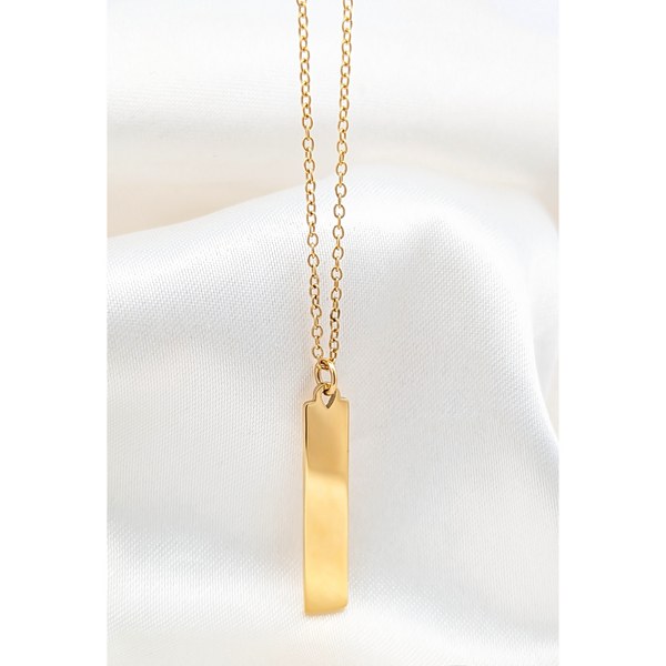Gold Plated Vertical Bar Necklace Image 3 Vandenbergs Fine Jewellery Winnipeg, MB