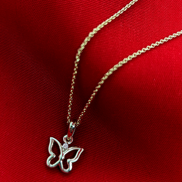 Diamond Butterfly Necklace Image 2 Vandenbergs Fine Jewellery Winnipeg, MB
