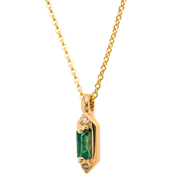 Gold Diamond & Emerald Necklace Image 2 Vandenbergs Fine Jewellery Winnipeg, MB