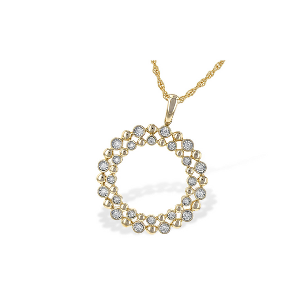 14K Yellow Gold Diamond Circle Necklace Vandenbergs Fine Jewellery Winnipeg, MB