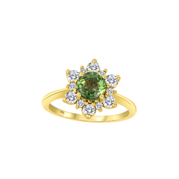 14K Yellow Green Sapphire & Diamond Ring Vandenbergs Fine Jewellery Winnipeg, MB