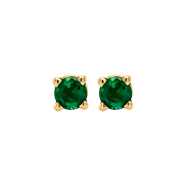Gold Genuine Emerald Studs Vandenbergs Fine Jewellery Winnipeg, MB
