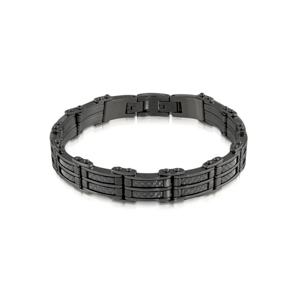 Black Steel Carbon Fibre Bracelet Vandenbergs Fine Jewellery Winnipeg, MB