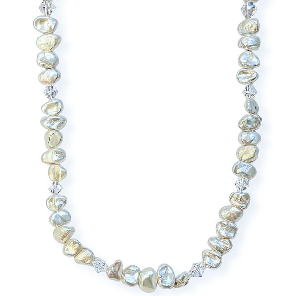 Baroque Pearl & Crystal Necklace and Earrings Set Image 2 Vandenbergs Fine Jewellery Winnipeg, MB