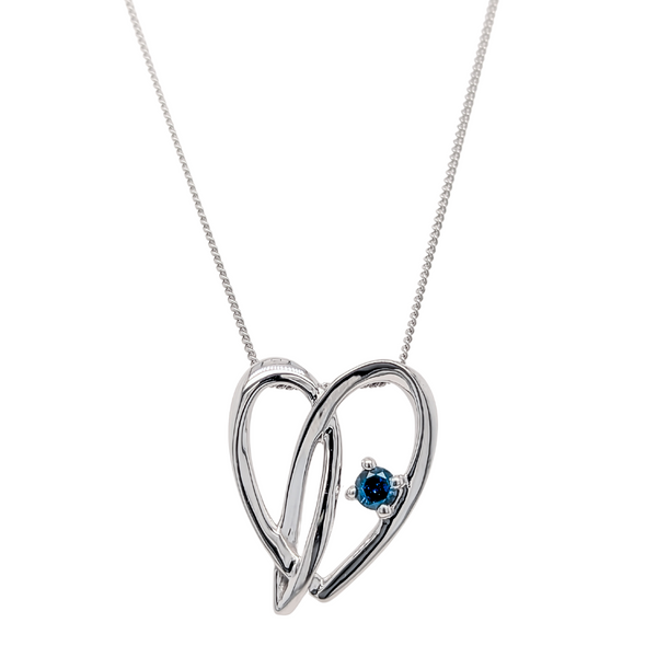 Blue Diamond Heart Necklace Vandenbergs Fine Jewellery Winnipeg, MB