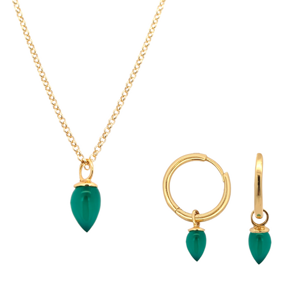 Green Onyx Necklace & Earrings Vandenbergs Fine Jewellery Winnipeg, MB