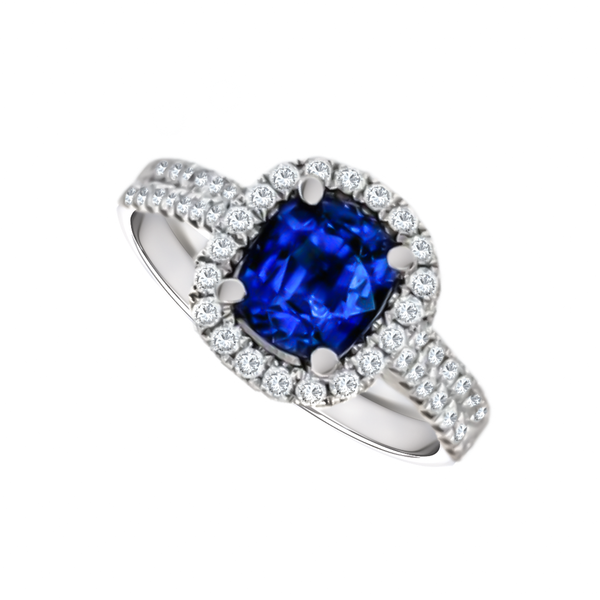 Blue Sapphire & Diamond Bridal Set Vandenbergs Fine Jewellery Winnipeg, MB