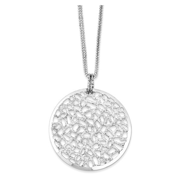 Silver Glitter Disc Necklace Vandenbergs Fine Jewellery Winnipeg, MB