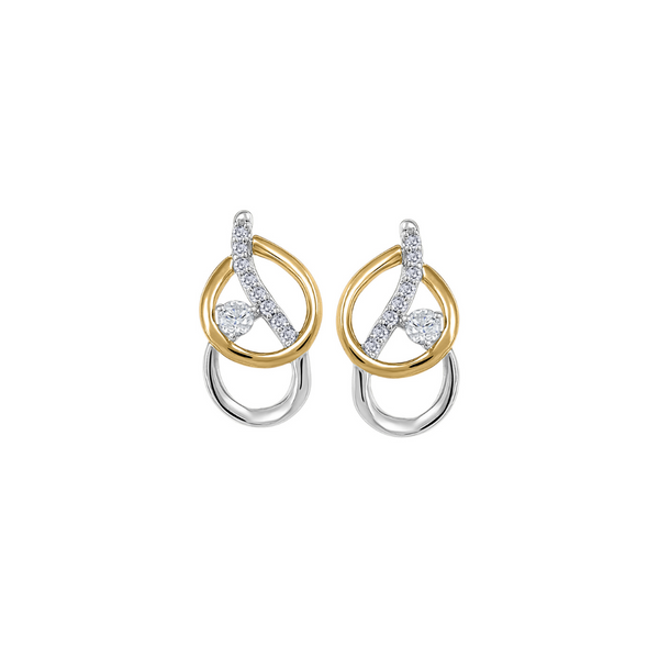 Two-Tone Diamond Earrings Vandenbergs Fine Jewellery Winnipeg, MB