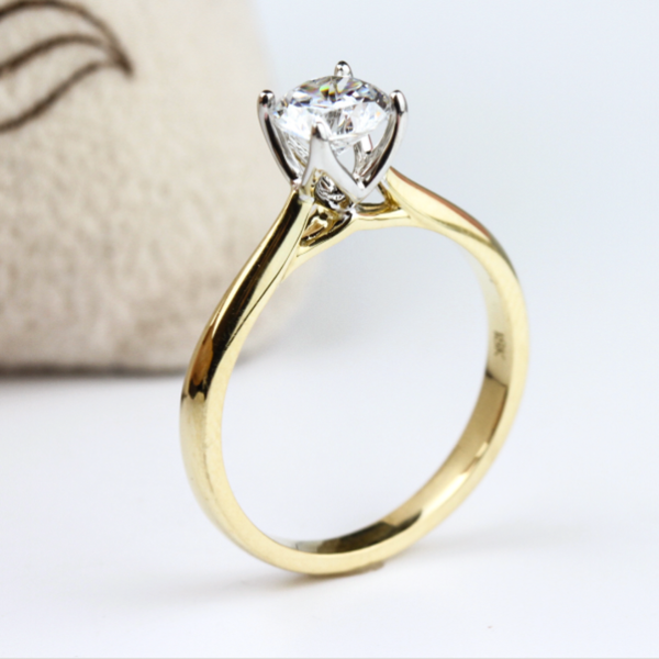 Two-Tone CZ Solitaire Engagement Ring Image 2 Vandenbergs Fine Jewellery Winnipeg, MB