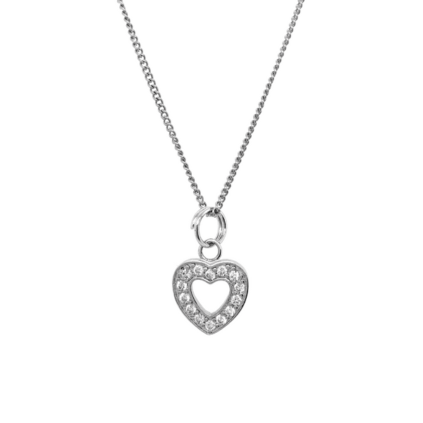 Silver Crystal Heart Charm Image 2 Vandenbergs Fine Jewellery Winnipeg, MB