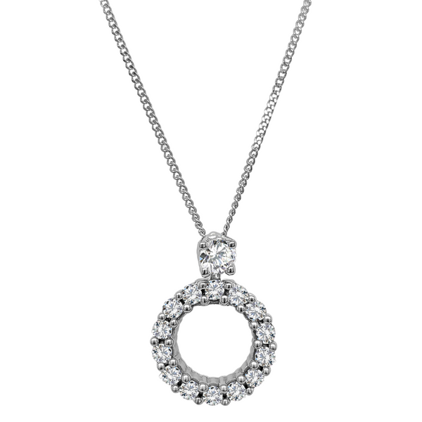 White Gold Diamond Circle Necklace Vandenbergs Fine Jewellery Winnipeg, MB