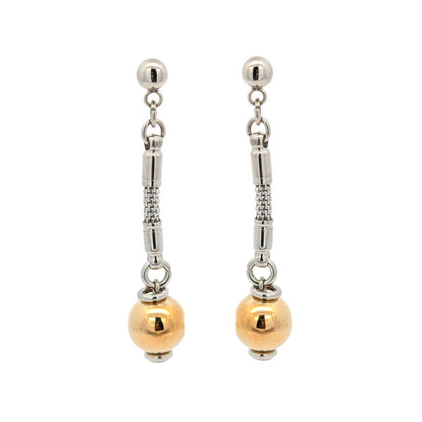 Two-Tone Drop Earrings Vandenbergs Fine Jewellery Winnipeg, MB