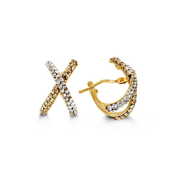 10K Gold CZ Criss Cross Earrings Vandenbergs Fine Jewellery Winnipeg, MB