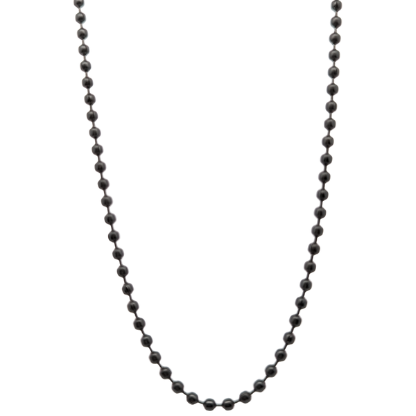 24" Black Steel Bead Necklace Vandenbergs Fine Jewellery Winnipeg, MB