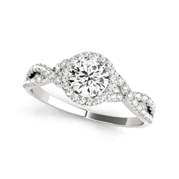 14K White Halo Twist Lab Grown Diamond Engagement Ring Image 3 Vandenbergs Fine Jewellery Winnipeg, MB