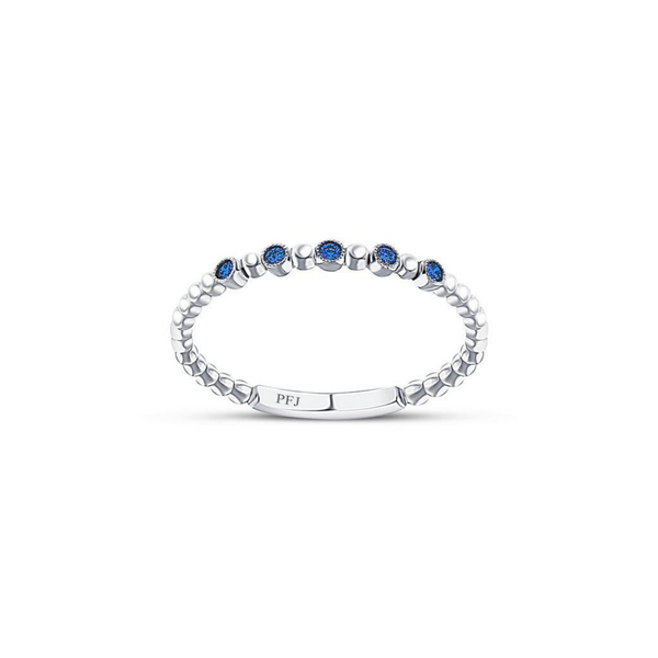 14K White Gold Blue Sapphire Stacking Ring Vandenbergs Fine Jewellery Winnipeg, MB